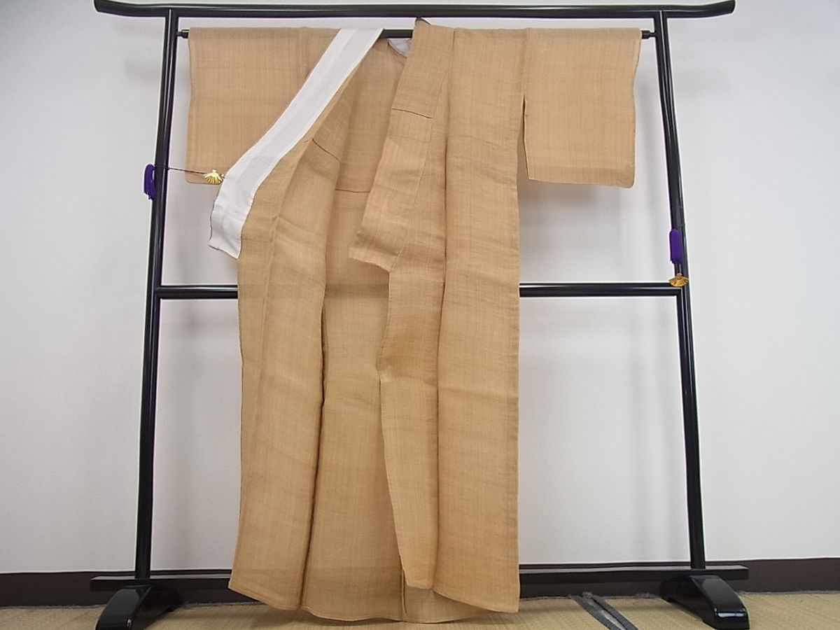 平和屋本店＊希少 夏物 喜如嘉の芭蕉布 手積み芭蕉糸100％ 色無地 逸品3s627