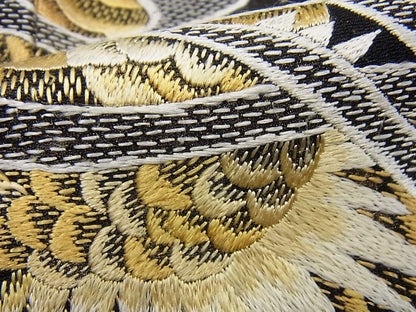 平和屋本店●極上　訪問着　総手刺繍　龍　黒地　金糸　逸品3s629