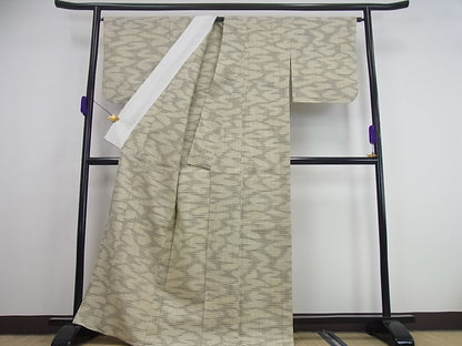 平和屋本店▽極上　浦野理一　単衣　経節紬　流水文　逸品3s671