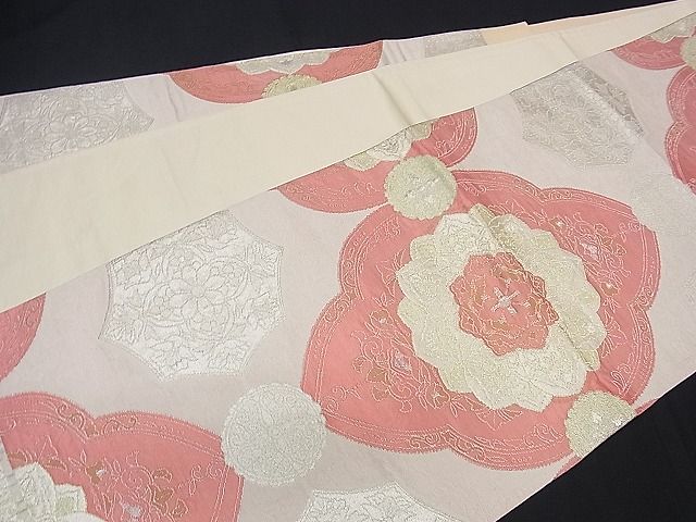 平和屋着物■六通柄袋帯 正倉院花文 金銀糸 逸品 ng3094