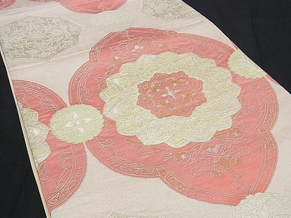 平和屋着物■六通柄袋帯 正倉院花文 金銀糸 逸品 ng3094