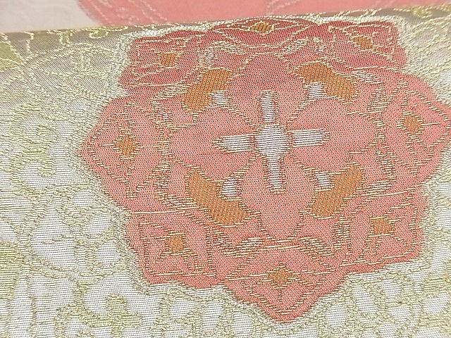平和屋着物■六通柄袋帯 正倉院花文 金銀糸 逸品 ng3094