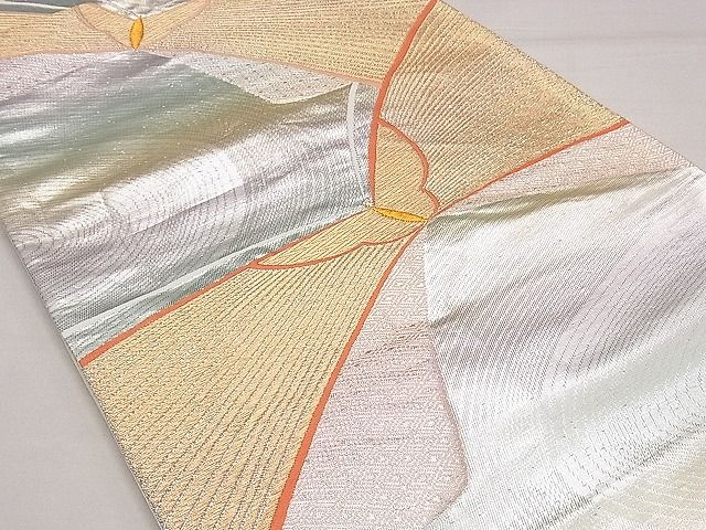 平和屋着物■六通柄袋帯 舞蝶文 金銀糸 逸品 ng3157