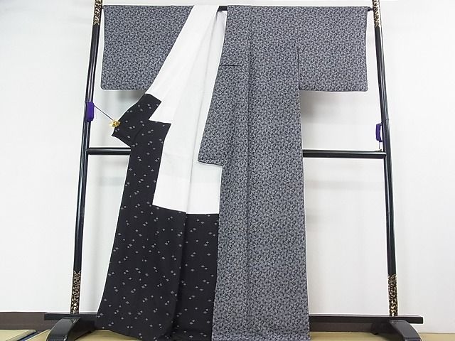 平和屋本店■極上　人間国宝　小宮康孝　江戸小紋　大根とおろし金　黒地　逸品　3kh1631 - 平和屋