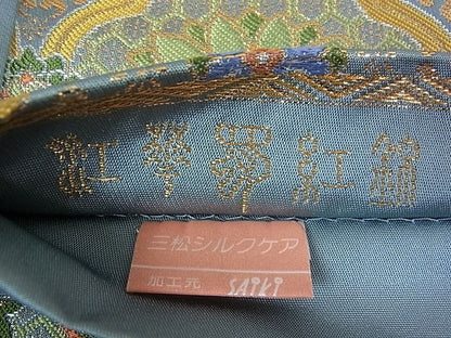 平和屋本店■極上　龍村晋謹製　全通柄袋帯　江華蜀紅錦　金銀糸　逸品　3kh1703 - 平和屋