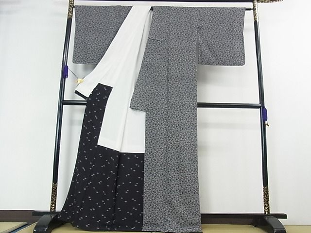 平和屋本店■極上　人間国宝　小宮康孝　江戸小紋　大根とおろし金　黒地　逸品　3kh1901 - 平和屋
