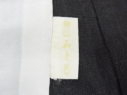 平和屋本店▽極上 結城ちぢみ 単衣 小倉太々 青山みとも 今幡部 色無地 蝋色 着丈156cm 裄丈64.5cm 正絹 逸品 3kk2255