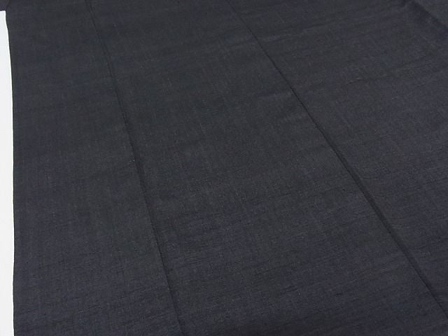 平和屋本店▽極上 結城ちぢみ 単衣 小倉太々 青山みとも 今幡部 色無地 蝋色 着丈156cm 裄丈64.5cm 正絹 逸品 3kk2255