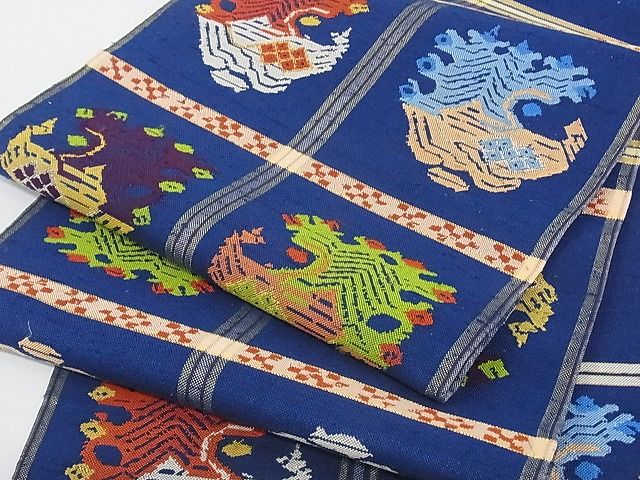 平和屋本店■極上　龍村平蔵製　六通柄　本袋帯　申比丹孔省　正絹　逸品　3kk2892 - 平和屋