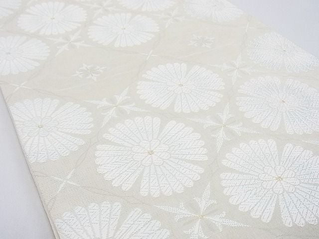 平和屋本店■極上　六通柄袋帯　唐織　花菱文　スリーシーズン　春夏秋　金糸　正絹　逸品　3kk2922