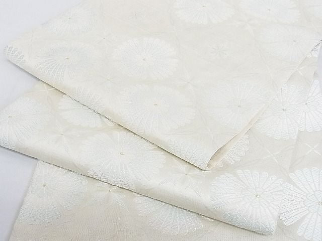 平和屋本店■極上　六通柄袋帯　唐織　花菱文　スリーシーズン　春夏秋　金糸　正絹　逸品　3kk2922