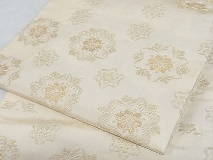 平和屋本店■極上 洛風林 工芸帯地 九寸名古屋帯 舞花文 金糸 正絹 逸品 3kk3042 - 平和屋