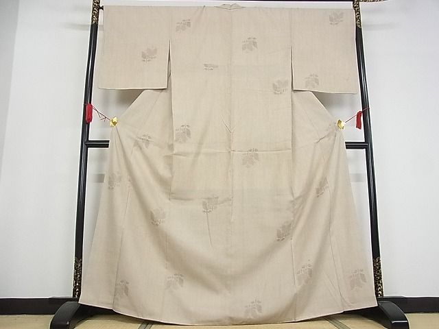 平和屋本店■極上 本場結城紬 重要無形文化財 奥順 飛び亀甲柄 100亀甲 花想い 証紙 三越 正絹 逸品 3kk3276