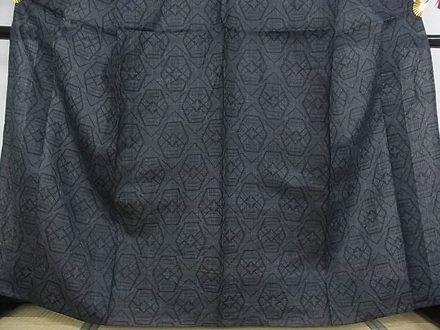 平和屋本店■極上　夏物　重要無形文化財　本場宮古上布　亀甲文　着丈162.5cm　裄丈66.5cm　苧麻　逸品　3kk3342