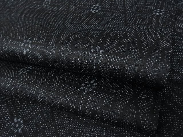 期間限定セール30％off■極上　夏物　重要無形文化財　本場宮古上布　花唐草菱文　着丈159cm　裄丈65cm　苧麻　逸品　3kk3364