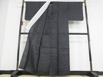 期間限定セール30％off■極上　夏物　重要無形文化財　本場宮古上布　花唐草菱文　着丈159cm　裄丈65cm　苧麻　逸品　3kk3364