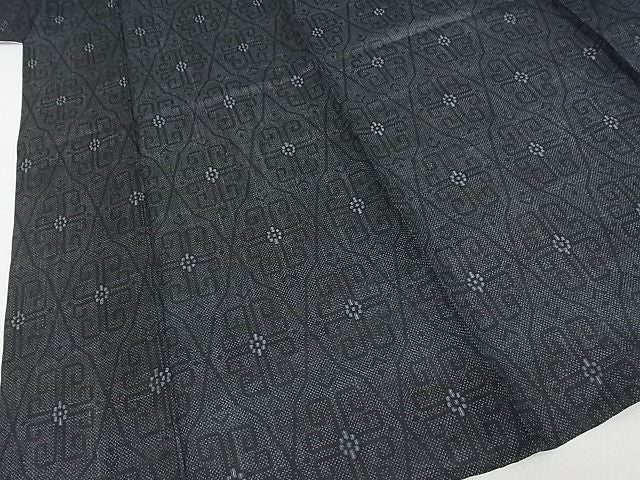 期間限定セール30％off■極上　夏物　重要無形文化財　本場宮古上布　花唐草菱文　着丈159cm　裄丈65cm　苧麻　逸品　3kk3364