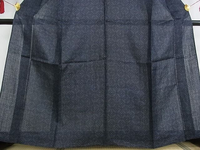 平和屋本店＊極上　夏物　重要無形文化財　本場宮古上布　七宝文　着丈161cm　裄丈64cm　苧麻　逸品　3kk3369