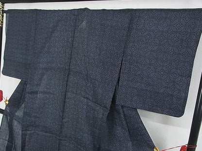 平和屋本店＊極上　夏物　重要無形文化財　本場宮古上布　七宝文　着丈161cm　裄丈64cm　苧麻　逸品　3kk3369