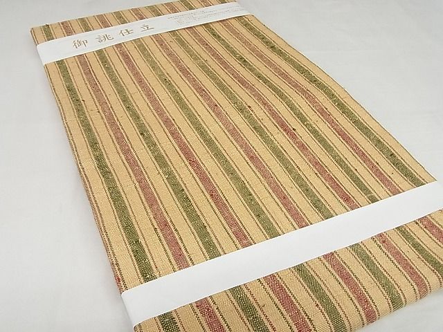 平和屋本店■極上　伊兵衛織　工芸手織　九寸名古屋帯　縞　正絹　逸品　未使用　3kk4684 - 平和屋