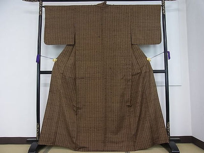 平和屋本店■希少 ざざんざ織 伊兵衛織 単衣 間道 逸品 未使用3s20011