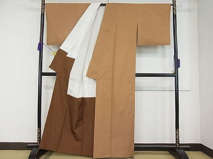 平和屋本店●希少　山下八百子　本場黄八丈　市松綾織　証紙付き　逸品3s20052