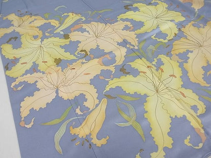 平和屋本店■極上 ジャパンオートクチュール 渡辺雪三郎 訪問着 刺繍 百合 金彩 逸品3s20170