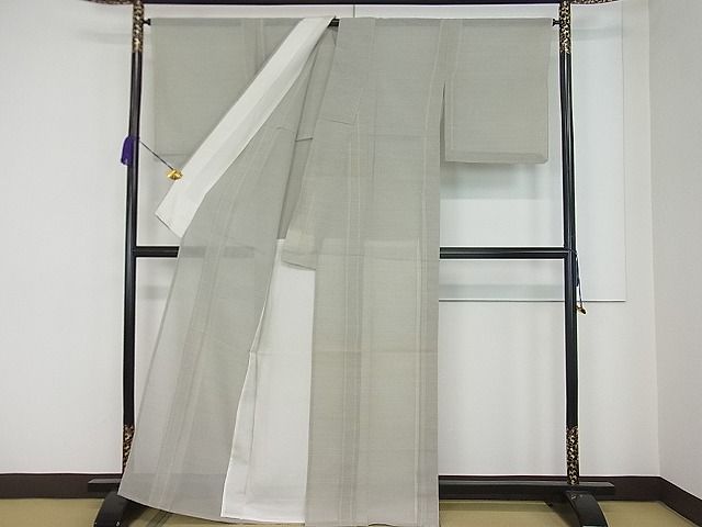 平和屋本店■極上　夏物　本場大島紬　夏大島　白大島　100亀甲　逸品　未使用3s20268