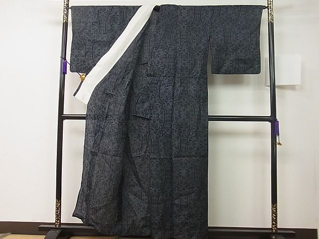 平和屋本店＊極上 夏物 重要無形文化財 本場宮古上布 草花文 苧麻 逸品3s20340