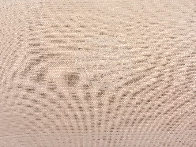 平和屋本店■極上　夏物　京都・西陣　織元ブランド　秦流舎　夏お召　色無地　洒落柿色　花唐草紋紗　反端付き　逸品　未使用3s20411