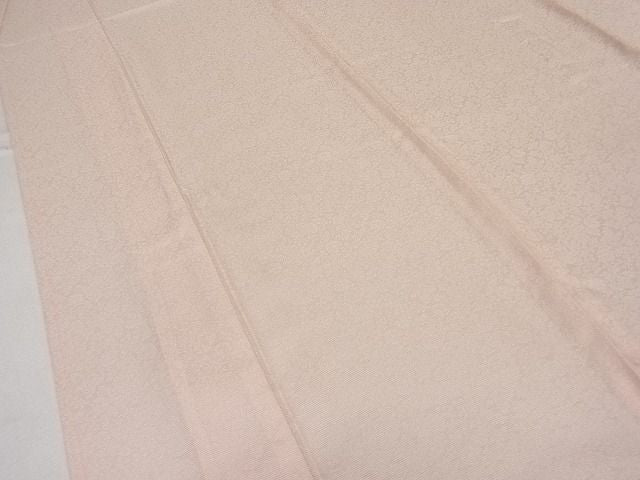 平和屋本店■極上　夏物　京都・西陣　織元ブランド　秦流舎　夏お召　色無地　洒落柿色　花唐草紋紗　反端付き　逸品　未使用3s20411