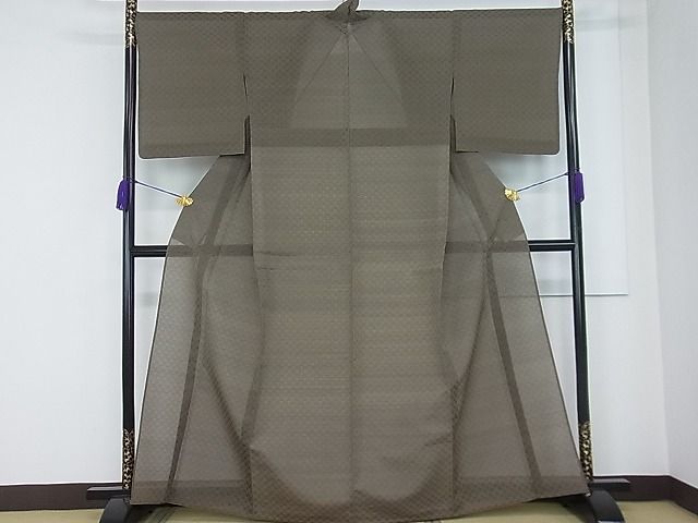 平和屋本店＊超希少 夏物 本場琉球 読谷山花織 紗紬 色無地 涅色 紙タグ付き 上代180万 逸品3s20451