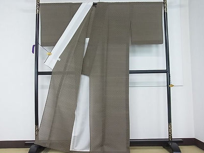 平和屋本店＊超希少 夏物 本場琉球 読谷山花織 紗紬 色無地 涅色 紙タグ付き 上代180万 逸品3s20451