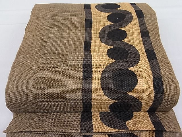 平和屋本店＊極上 夏物 古代原始布 科布 八寸名古屋帯 吉祥文 パールトーン加工 逸品3s20644