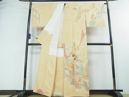 平和屋本店■極上　創業460年・千總　訪問着　駒刺繍　吉祥花文　暈し染め　金彩　小田急百貨店扱い　反端付き　逸品　3kh1778 - 平和屋