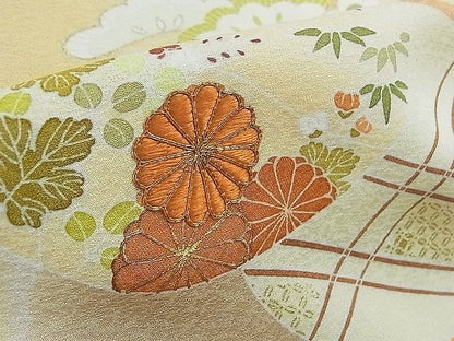 平和屋本店■極上　創業460年・千總　訪問着　駒刺繍　吉祥花文　暈し染め　金彩　小田急百貨店扱い　反端付き　逸品　3kh1778 - 平和屋