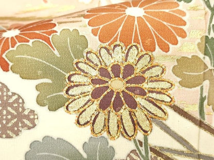 平和屋本店■極上　創業460年・千總　訪問着　駒刺繍　風景花文　暈し染め　金彩　&amp;#32385;色地　正絹　逸品　KAAA1755kk5 - 平和屋