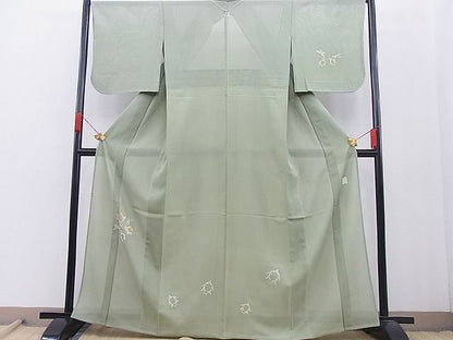 平和屋本店■極上　創業460年・千總　夏物　訪問着　吉祥亀文　金銀彩　山葵色地　逸品　BAAF0421zb4 - 平和屋