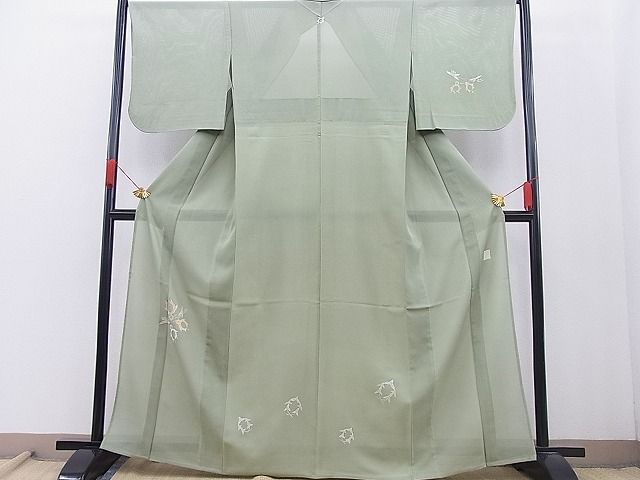 平和屋本店■極上　創業460年・千總　夏物　訪問着　吉祥亀文　金銀彩　山葵色地　逸品　BAAF0421zb4 - 平和屋