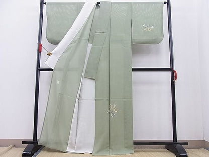 平和屋本店■極上　創業460年・千總　夏物　訪問着　吉祥亀文　金銀彩　山葵色地　逸品　BAAF0421zb4 - 平和屋