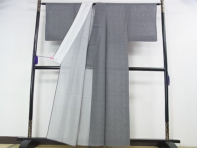 平和屋本店■極上　夏物　創業460年・千總　江戸小紋　絽　鮫小紋柄　黒地　反端付き　逸品　未使用　DZAA0718kh4 - 平和屋
