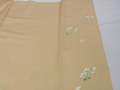 平和屋本店■極上　創業460年・千總　訪問着　草花文　薄香色地　金彩　逸品　DZAA0989kh4 - 平和屋