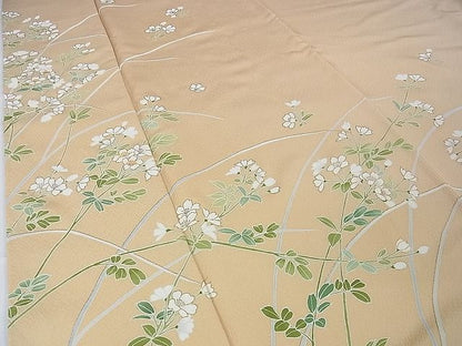 平和屋本店■極上　創業460年・千總　訪問着　草花文　薄香色地　金彩　逸品　DZAA0989kh4 - 平和屋