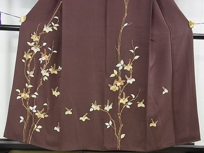 平和屋本店■極上　創業460年・千總　訪問着　刺繍　桐花文　赤褐色地　金彩　ゑり善扱い　逸品　DZAA1319kh4 - 平和屋