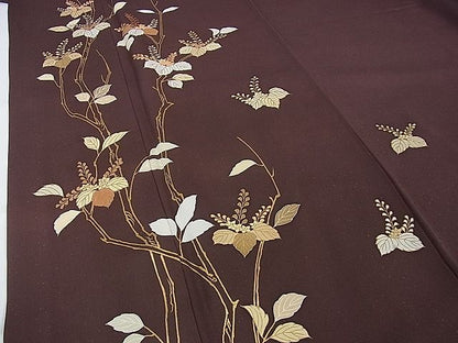 平和屋本店■極上　創業460年・千總　訪問着　刺繍　桐花文　赤褐色地　金彩　ゑり善扱い　逸品　DZAA1319kh4 - 平和屋