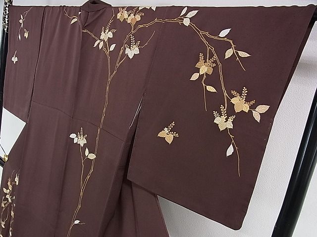 平和屋本店■極上　創業460年・千總　訪問着　刺繍　桐花文　赤褐色地　金彩　ゑり善扱い　逸品　DZAA1319kh4 - 平和屋