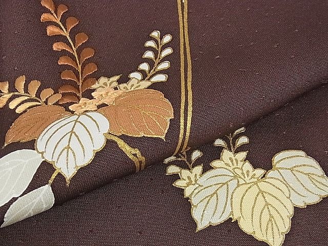 平和屋本店■極上　創業460年・千總　訪問着　刺繍　桐花文　赤褐色地　金彩　ゑり善扱い　逸品　DZAA1319kh4 - 平和屋