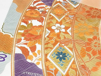 平和屋本店■極上　創業460年・千總　振袖　駒刺繍　几帳花文　金彩　松坂屋扱い　正絹　逸品　KAAA1105kk4 - 平和屋