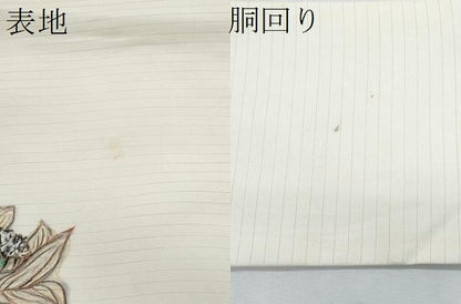 平和屋着物＊夏物　絽塩瀬　九寸名古屋帯　手描き　更紗花文　正絹　逸品　CABJ4714fb