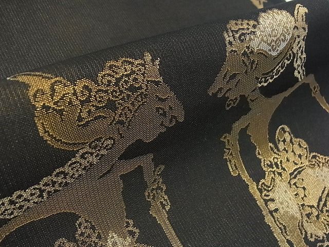 平和屋本店■極上　洛風林　工芸帯地　太鼓柄袋帯　壁画文様　金糸　逸品　4kh2015 - 平和屋